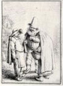 Three Grotesque Figures by Adriaen Jansz. Van Ostade