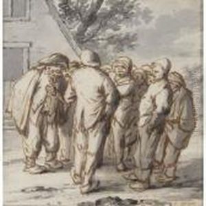 A Group Of Peasants by Adriaen Jansz. Van Ostade