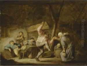 Peasants In An Inn With A Couple
 Dancing To The Music Of A Bagpipe Player And Others Drinking And 
Smoking At A Table