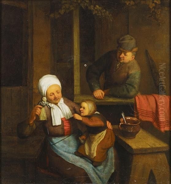 A Couple Entertaining A Young Child - view 1