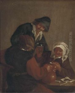 Peasants Making Merry In A Tavern by Adriaen Jansz. Van Ostade