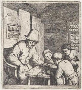 The Schoolmaster (g., Holl.17) by Adriaen Jansz. Van Ostade