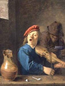 The Fiddler, 1633 by David The Younger Teniers