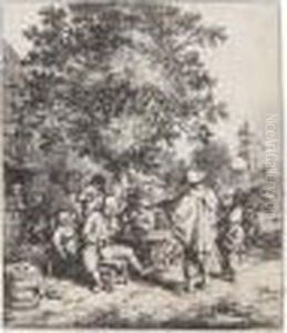 The fiddler And The Hurdy-gurdy Boy (g., Holl.45) by Adriaen Jansz. Van Ostade