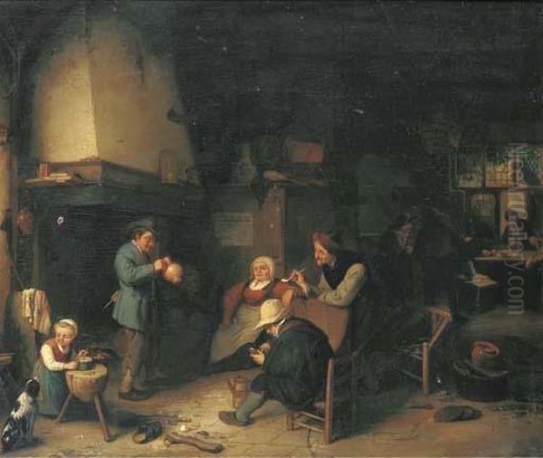 Peasants Smoking And Drinking In An Inn - view 1