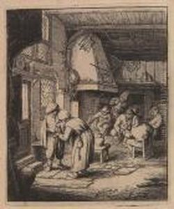 Two Etchings.
The Pig Killers by Adriaen Jansz. Van Ostade