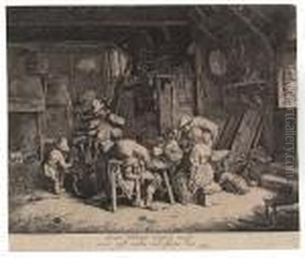 Two Etchings.
The Dance In The Inn - view 1
