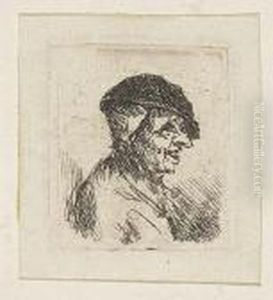 Bust Of A Laughing Peasant by Adriaen Jansz. Van Ostade