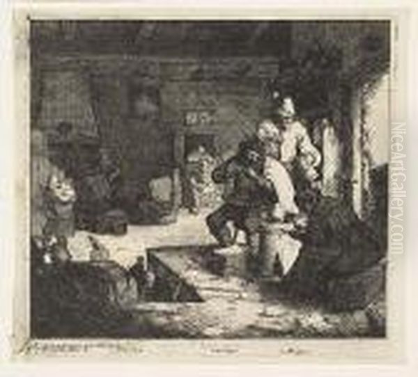 Man And A Woman Smoking In An Inn - view 1