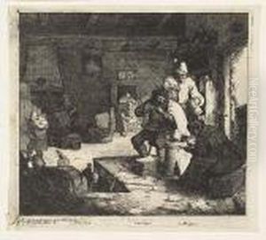 Man And A Woman Smoking In An Inn
