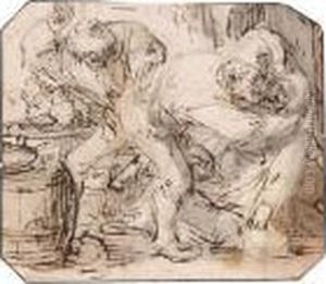 Peasants Fighting In An Inn