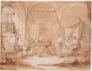 A Peasant Interior by Adriaen Jansz. Van Ostade