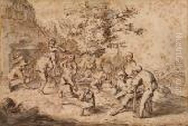 Peasants Carousing Before An Inn - view 1