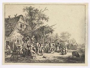 The Dance Under The Trellis by Adriaen Jansz. Van Ostade