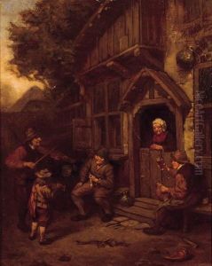 Boors Listening To The Music Of A Violinist In A Farmyard Boors Listening To The Music Of A Violinist In A Farmyard