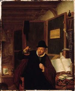 A Piskijker In His Study by Adriaen Jansz. Van Ostade