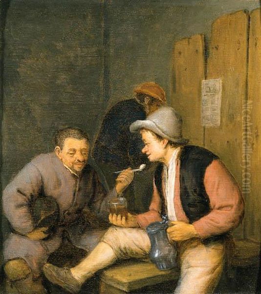Boors Smoking In A Tavern - view 1