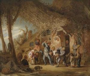 An Ox Being Slaughtered For The Harvest Festival