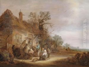 Peasants Andmusicians Outside A Tavern