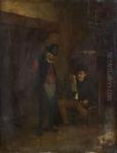La Lecture Pres De La Cheminee by Isaack Jansz. van Ostade