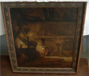 Paysanne Dans Une Grange by Isaack Jansz. van Ostade