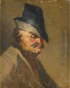 Portrait Of An Old Man, Head And Shoulders, Wearing A Hat by Isaack Jansz. van Ostade