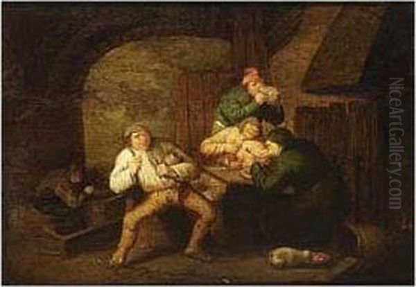Peasants Drinking, Eating And Smoking In An Interior - view 1
