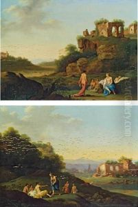 "badende In Sudlicher Landschaft" by Cornelis Van Poelenburch