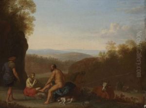 Landschaft Mit Merkur Und Argus by Cornelis Van Poelenburch