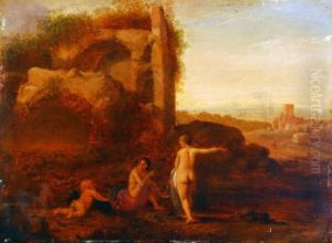 Nimfy Na Tle Ruin by Cornelis Van Poelenburch
