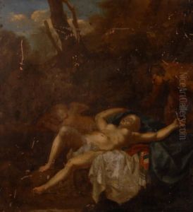 Sleeping Venus And Cupid by Cornelis Van Poelenburch