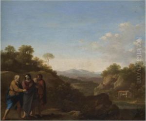 Christ On The Road To Emmaus by Cornelis Van Poelenburch