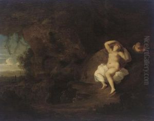 Sleeping Venus And Cupid, In A Landscape by Cornelis Van Poelenburch
