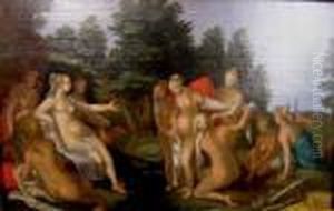 Diane Und Die Nymphen by Cornelis Van Poelenburch