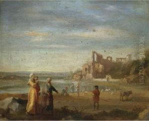 An Italianate Landscape With Abraham, Hagar And Ishmael