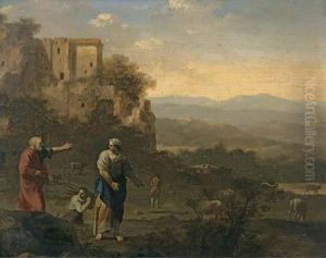 The Banishment Of Hagar And Ishmael by Cornelis Van Poelenburch