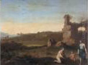 Venus Et Cupidon Devant Des Ruines Antiques