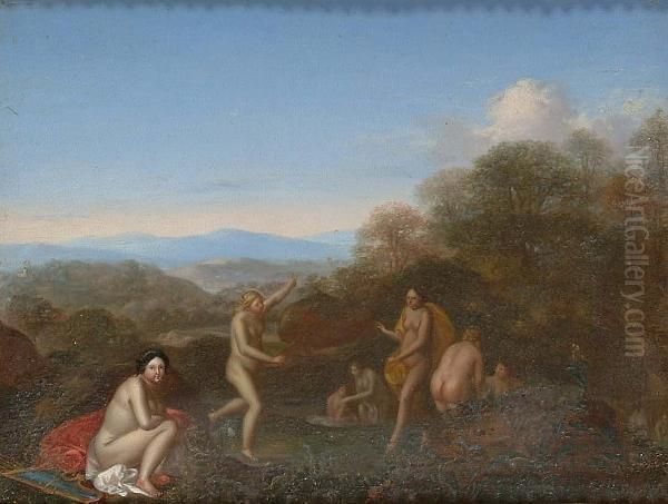 Bathing Nymphs In An Italianate Landscape - view 1