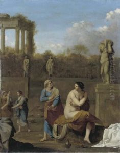 Bathsheba At Her Toilet by Cornelis Van Poelenburch