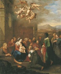 The Adoration Of The Magi by Cornelis Van Poelenburch