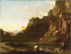 Nymphs Bathing In A Landscape With Ruins