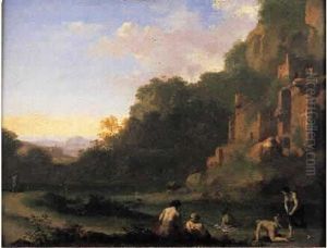 Diane Et Acteon by Cornelis Van Poelenburch