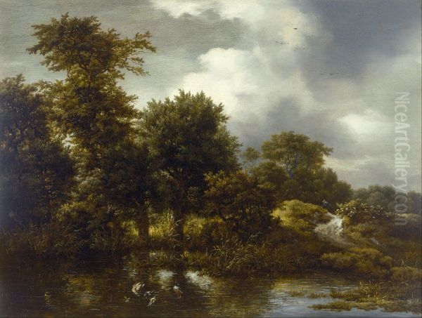 A Wooded Landscape With A Pond - view 1
