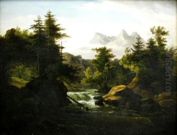 Gebirgslandschaft Mit Wildbach - view 1