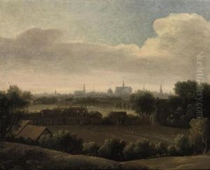 Panoramic Landscape With A View Of Haarlem With The St. Bavokerk Inthe Distance