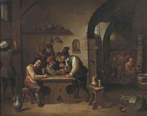 Peasants playing dice and making merry in an inn