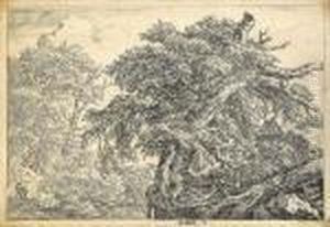 Die Zwei Bauern Mit Dem Hunde by Jacob Van Ruisdael