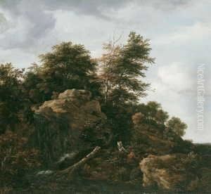 Ein Bewaldeter Hugel Mit Einem
Wasserfall (wooded Landscape On A Rocky Hill With A by Jacob Van Ruisdael