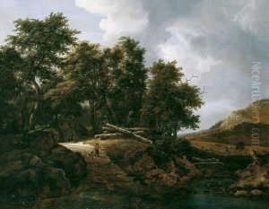Waldige Landschaft (entrance To A
Wood).
Monogrammiert Unten Rechts.
Ol Auf Leinwand by Jacob Van Ruisdael