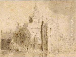 View Of The Castle Of Montfort by Jacob Van Ruisdael
